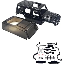 1/30 Scale RC Crawler Plastic Body Shell for Axial SCX30, 5.91x2.44x2.09 Inch, Direct Clip-On, SCX30 Upgrades with LED Mounts Black