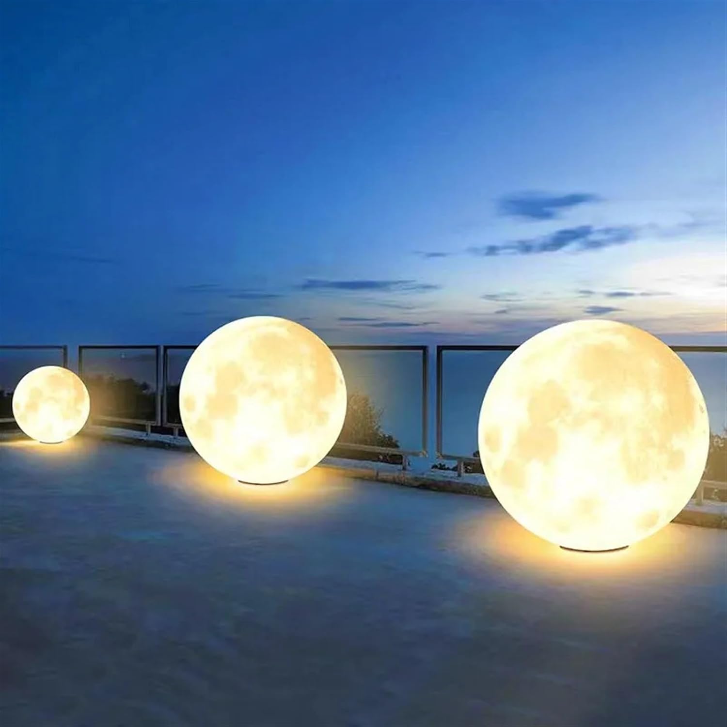 Outdoor Lawn Lamp Creativity Moon Floor Lamp LED Outdoor Lawn Lamp Atmosphere Lamp Ground Insert Decorative Landscape Lamps Garden Light Hot Garden Lights (Size : Dia 25cm)