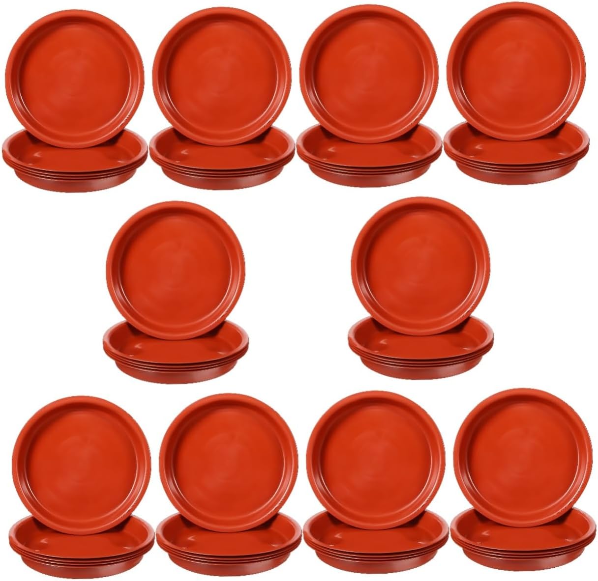 BESPORTBLE 50pcs Round Plant Saucers Durable Plastic Planter Base Trays for Use Prevents Spills Compatible Various Flower Pots for