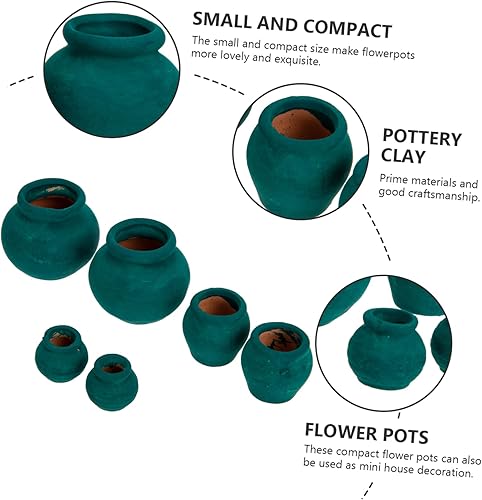 Miniatura 6 de Yardwe 2 juegos de macetas suculentas macetas pequeñas de arcilla macetas en miniatura para decoración 6 piezas x 2