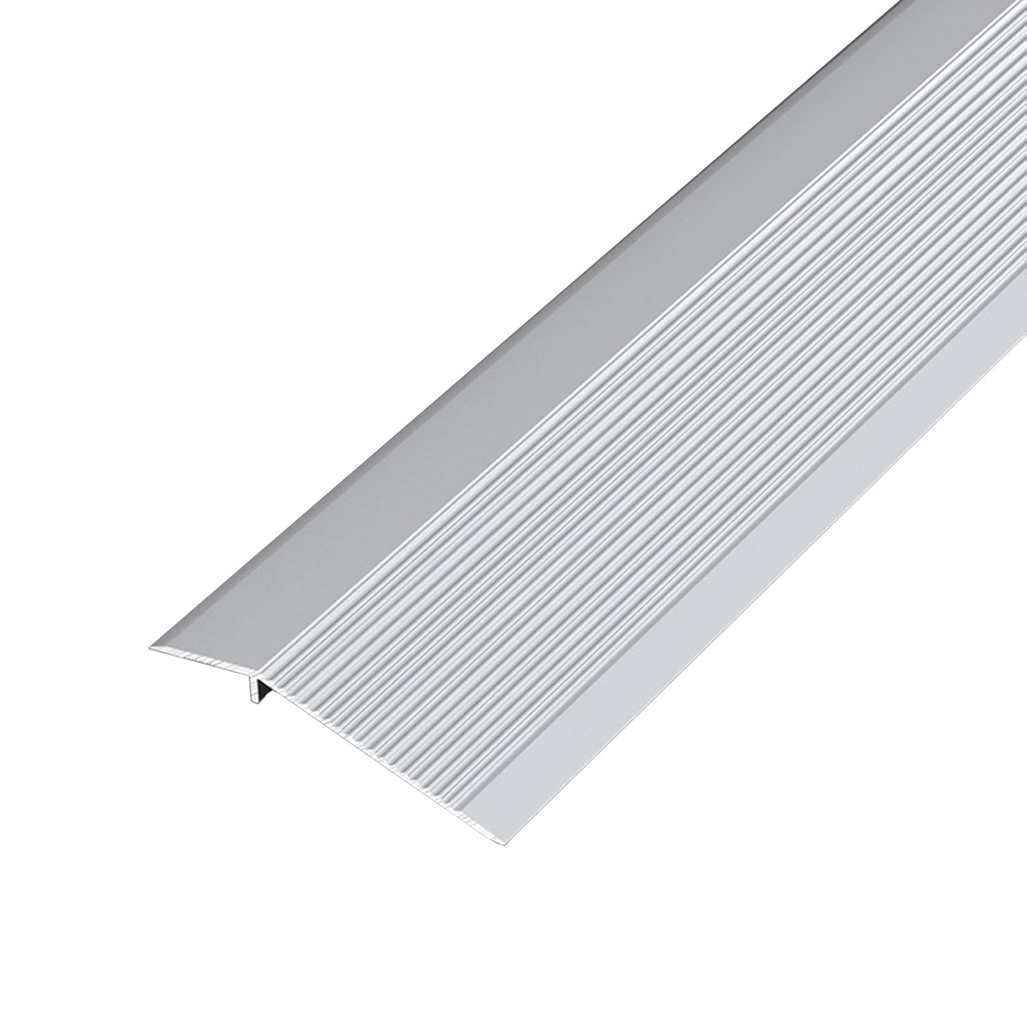 Aluminum Floor Transition Threshold Strip Length 900mm/36inch Heavy Duty Metal Anti Slip Gap Cover Door/Carpet/Tile Reducer Suitable for Threshold Height 8-50mm (Silver, 2pcs) 900mm, 2pcs Silver
