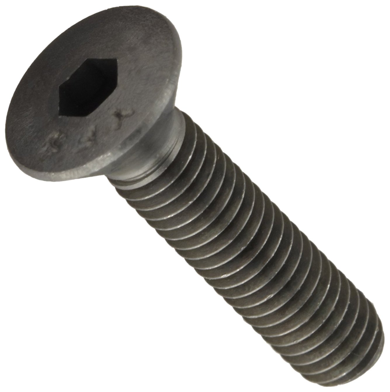 Alloy Steel Socket Cap Screw, Black Oxide Finish, Flat Head, Internal Hex Drive, Meets ASME B18.3/ASTM F835, 2" Length, Fully Threaded, #8-32 UNC