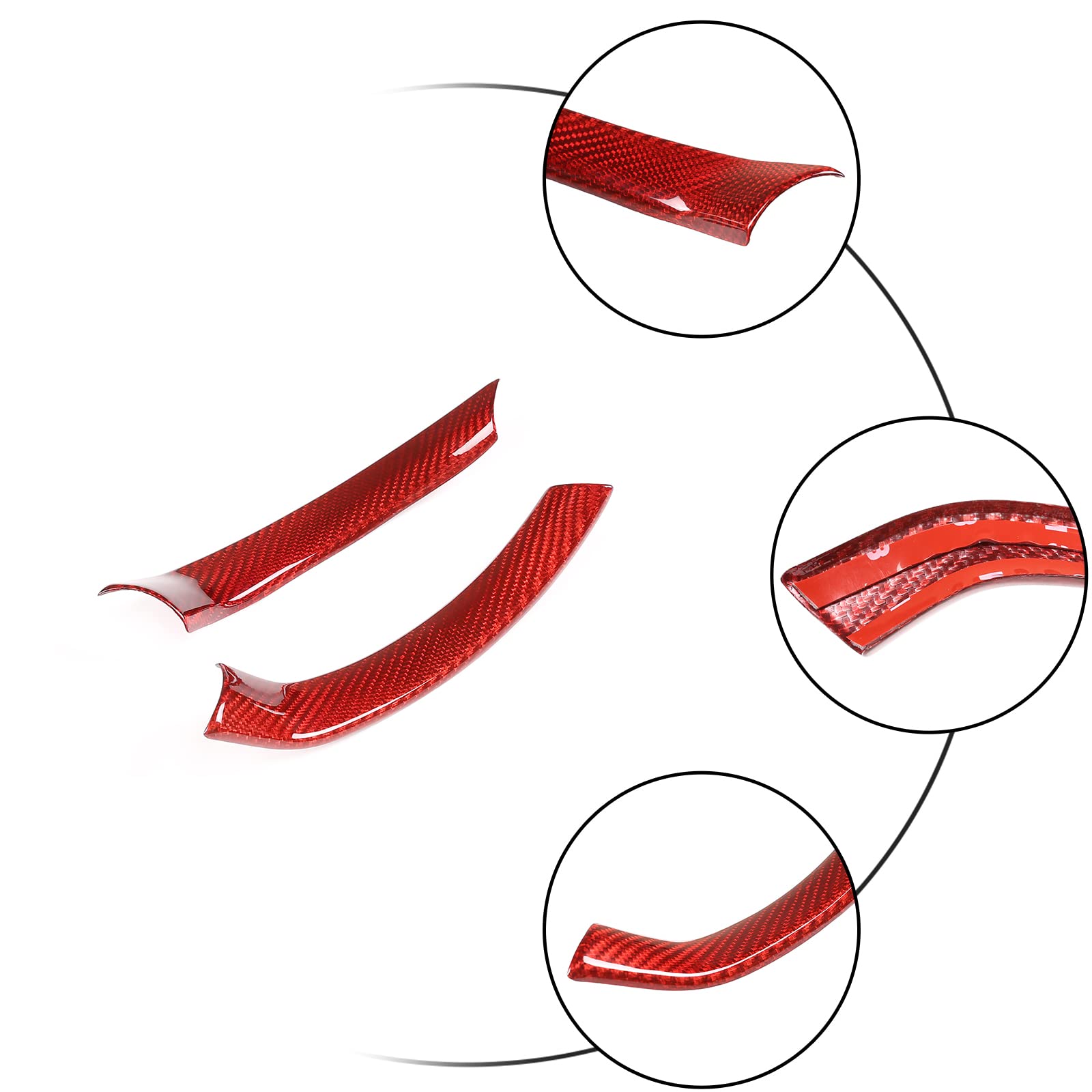 Red Real Carbon Fiber Car Steering Wheel Decoration Trim For Alfa Romeo Giulia 2017 2018 2019 Accessories