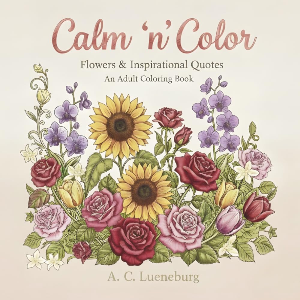 Calm 'n' Color Flowers & Inspirational Quotes: An adult coloring book with 30 intricate floral designs and 30 inspirational quotes | 8.5x8.5 inches | ... etc. (Calm 'n' Color Adult Coloring Books)
