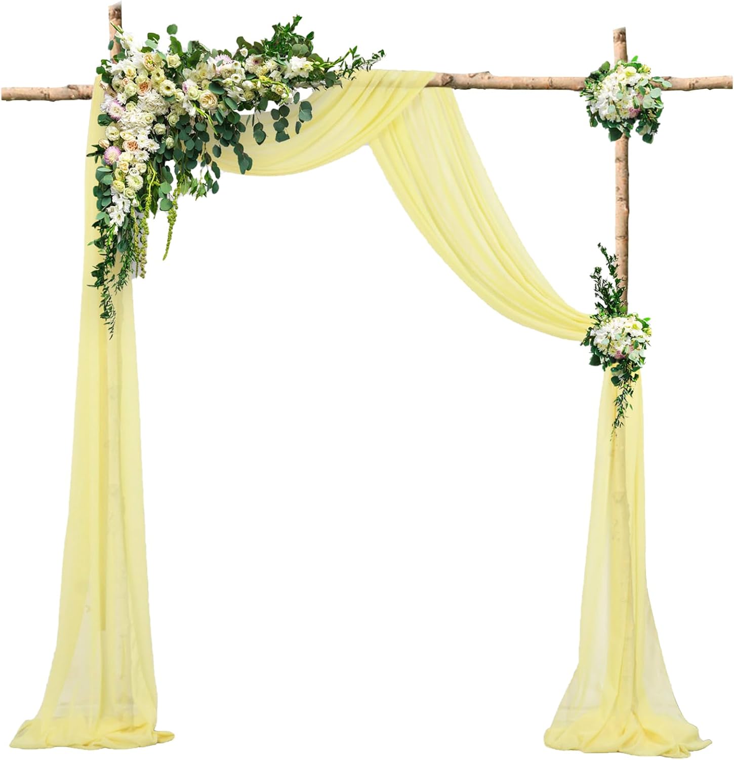 DUOBAO Rainbow Chiffon Wedding Arch Decor Kit - 2 Panels 29" x18Ft Sheer Draping Fabric, Lightweight Bridal Ceremony Backdrop, Reception Party Arches, Ready-to-Use Decoration