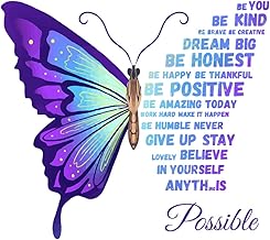 SUPERDANT Butterfly Wall Stickers Inspirational Wall Decals Quotes Motivational Positive Saying Wall Decals Vinyl Phrase for Women Girls Bedroom Living Room Office Bathroom Wall Decor