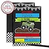 Monster Truck Chalkboard Birthday Party Invitations, 20 5x7 Fill In Cards with Twenty White Envelopes by AmandaCreation #2