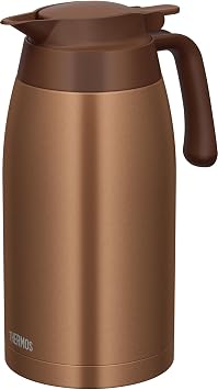 Thermos TTB-2001 BWG Stainless Steel Vacuum Flask, 2L 0.53 Gallons, Brown Gold, Tabletop, Heat and Cold Retention, Thermos Flask Structure