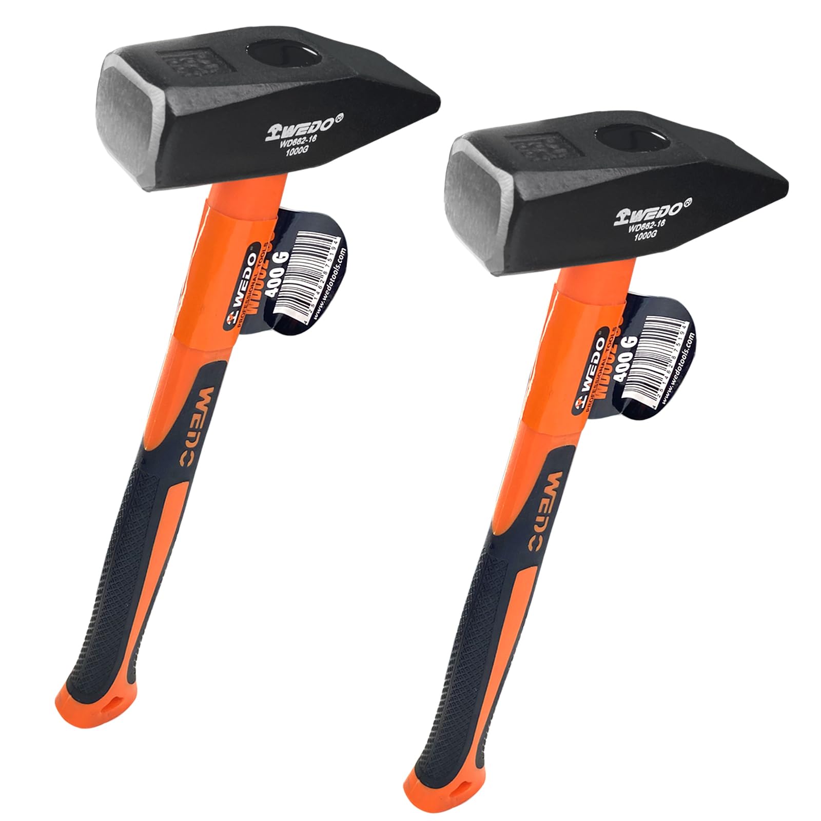 WEDO 2PCS Schlosserhammer-Set, 500g+500g, Machinist Hammer Set, Cross Peen Hammer, Rivetinghammer with Fiberglass Handle โ image 1