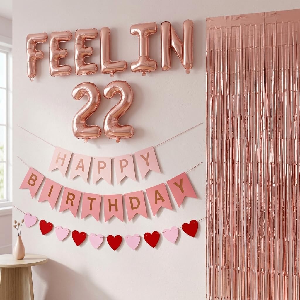 LaVenty 53PCS Luxury Feelin 22 Birthday Decorations Feelin 22 Balloons