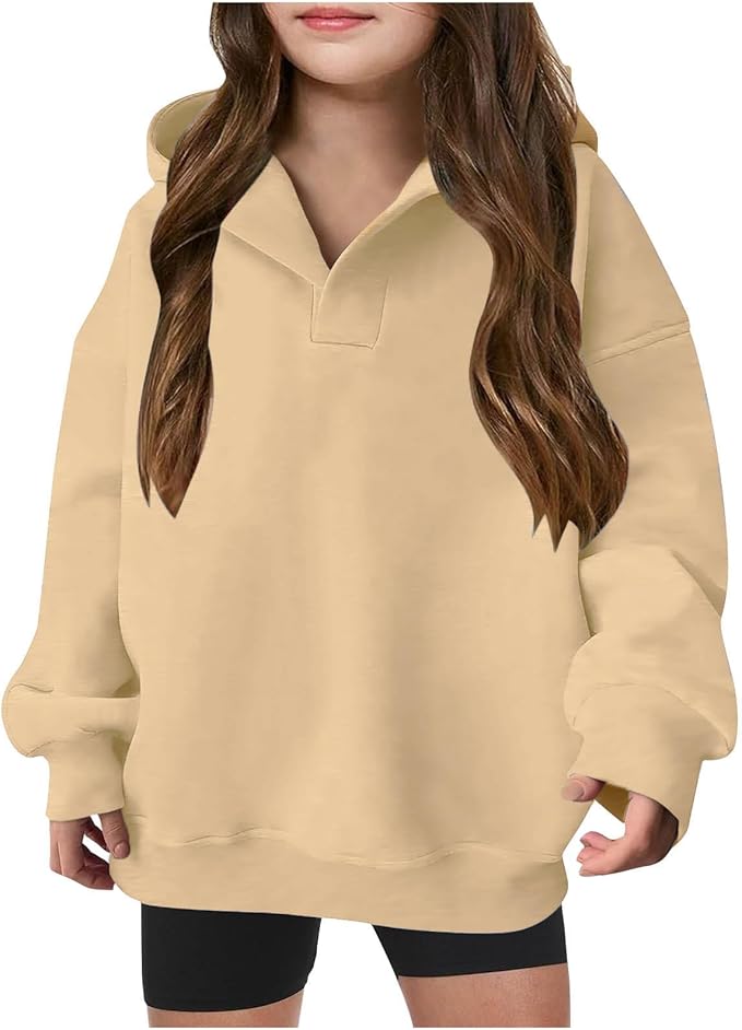 XINYUNZU Kinder Hoodie Kapuzenpullover - Einfarbig Für Jungen & Mädchen 2-13 Jahre