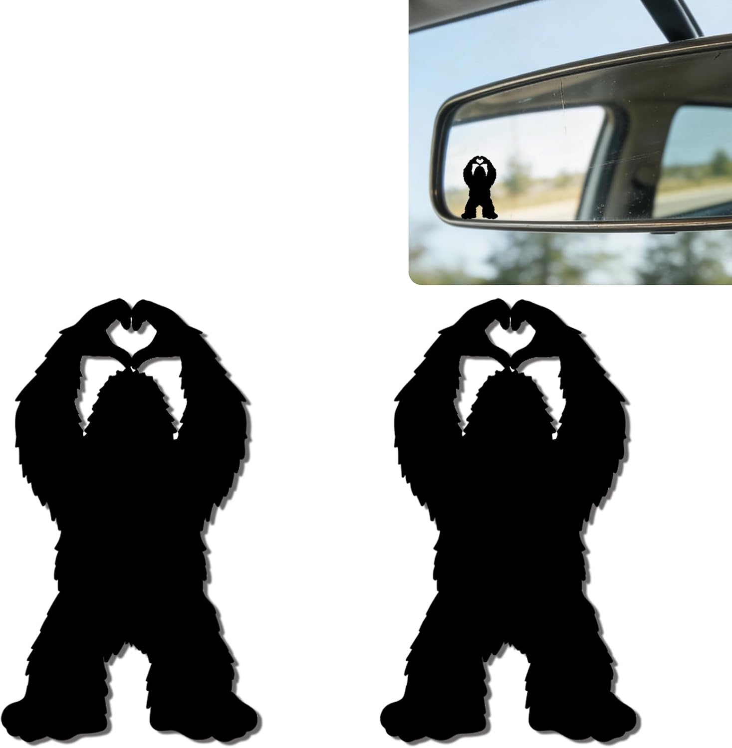 2Pack Compatible with Mystery Bigfoot Car Vinyl Sticker Rear View Mirror