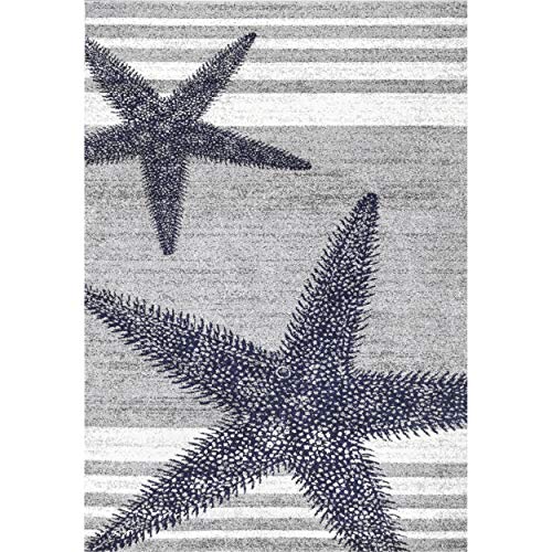 nuLOOM Thomas Paul Starfish and Striped Area Rug, 7x9, Grey - Image 2