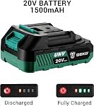 Power Drill Cordless DEKOPRO Cordless Drill 20V Electric Power Drill Set Tool for Women Drills Cordless with Battery and Charger Drill Driver 20 Volt Drill Driver Kit (Green)