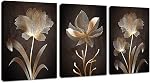 Purple Flowers Wall Art Colorful Landscape Nature Picture Canvas Wall Art Modern Artwork for Bedroom Bathroom Decoration Framed Ready to Hang 12" x 16" x 3 Pieces
