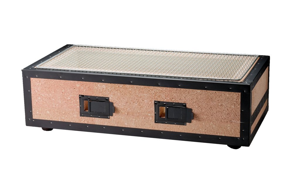 Amazon.co.jp: ポーラスセラミックス炭火コンロ長角七輪 BQ17 網付