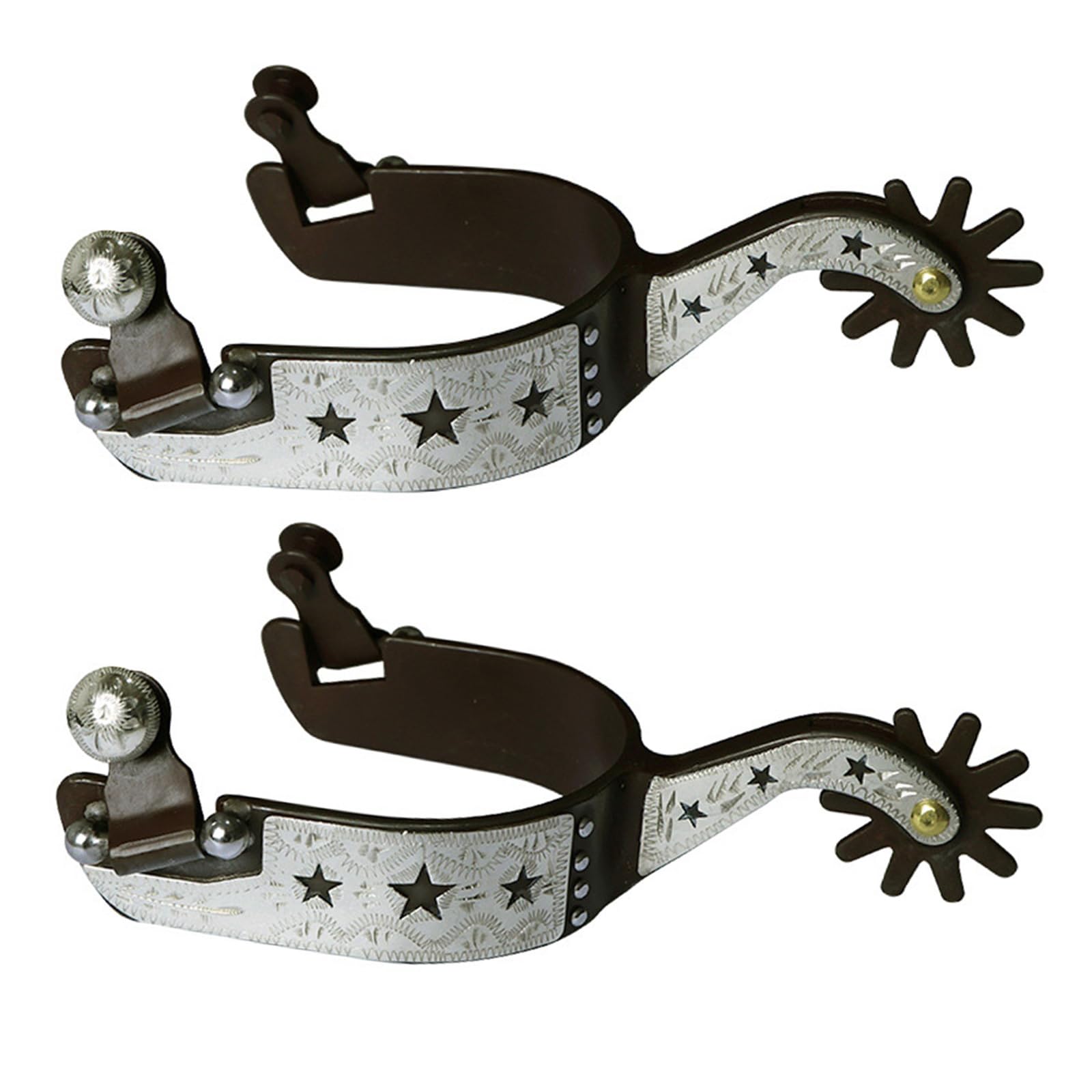 1 Paar Sporen für Herren aus kohlenstoffarmem Stahl Retro Stil mit Bronze Finish, funktionales Design für präzises Retro Sporen