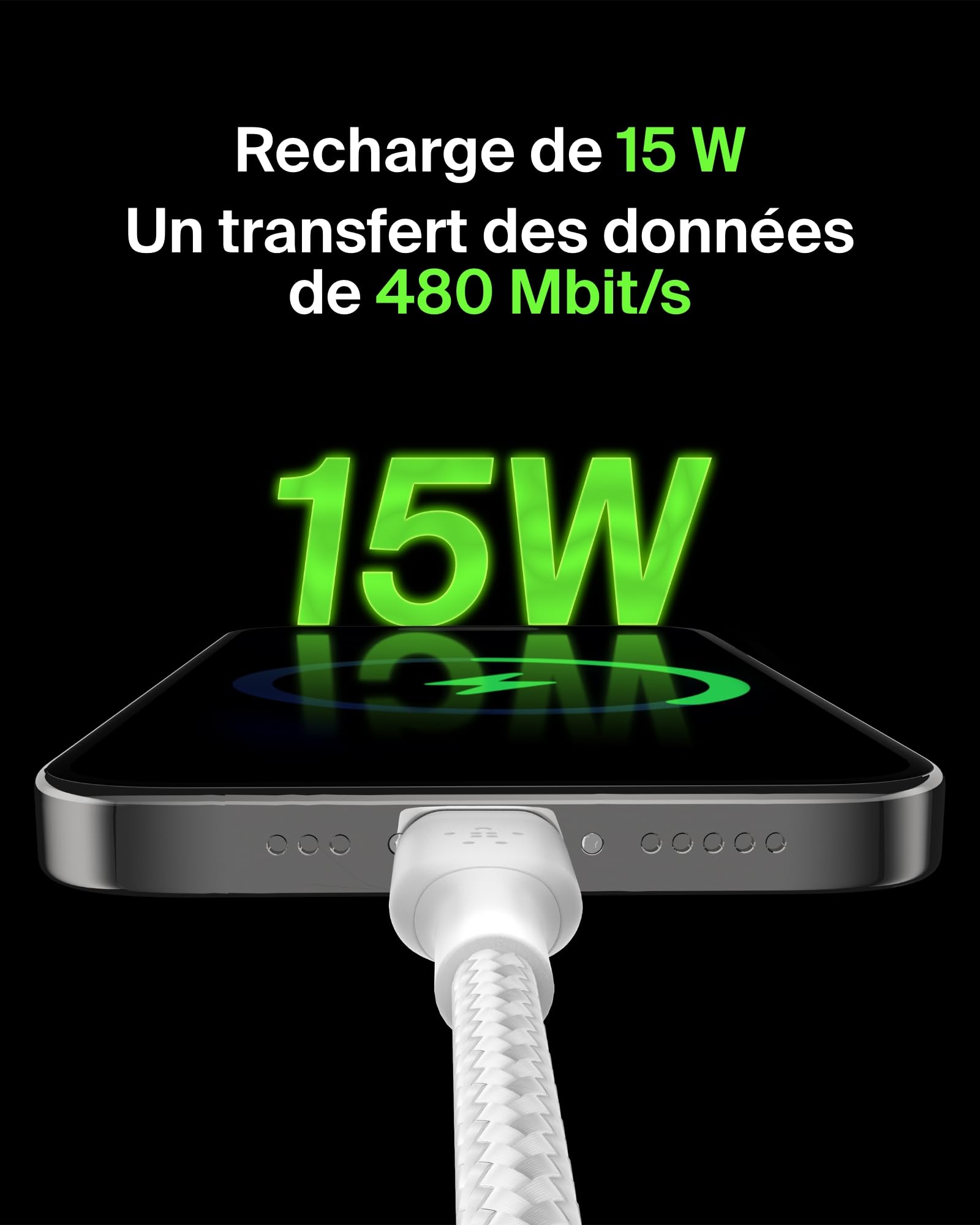Belkin Eco Câble USB-C Vers USB-C Avec Gaine Tressée, 2 M