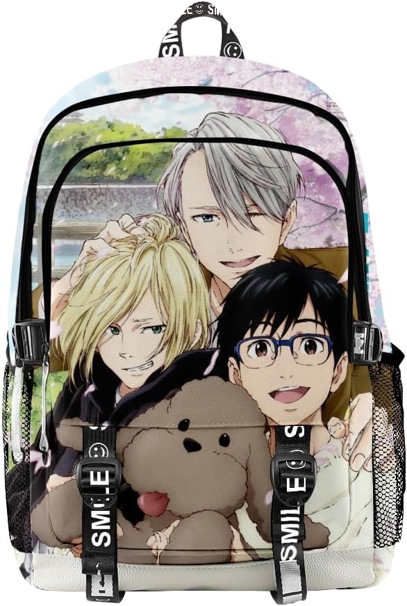 ISaikoy Anime YURI!!! on ICE Backpack Daypack Viktor Nikiforov Laptop Bag 3D Printing School Bag Bookbag 5