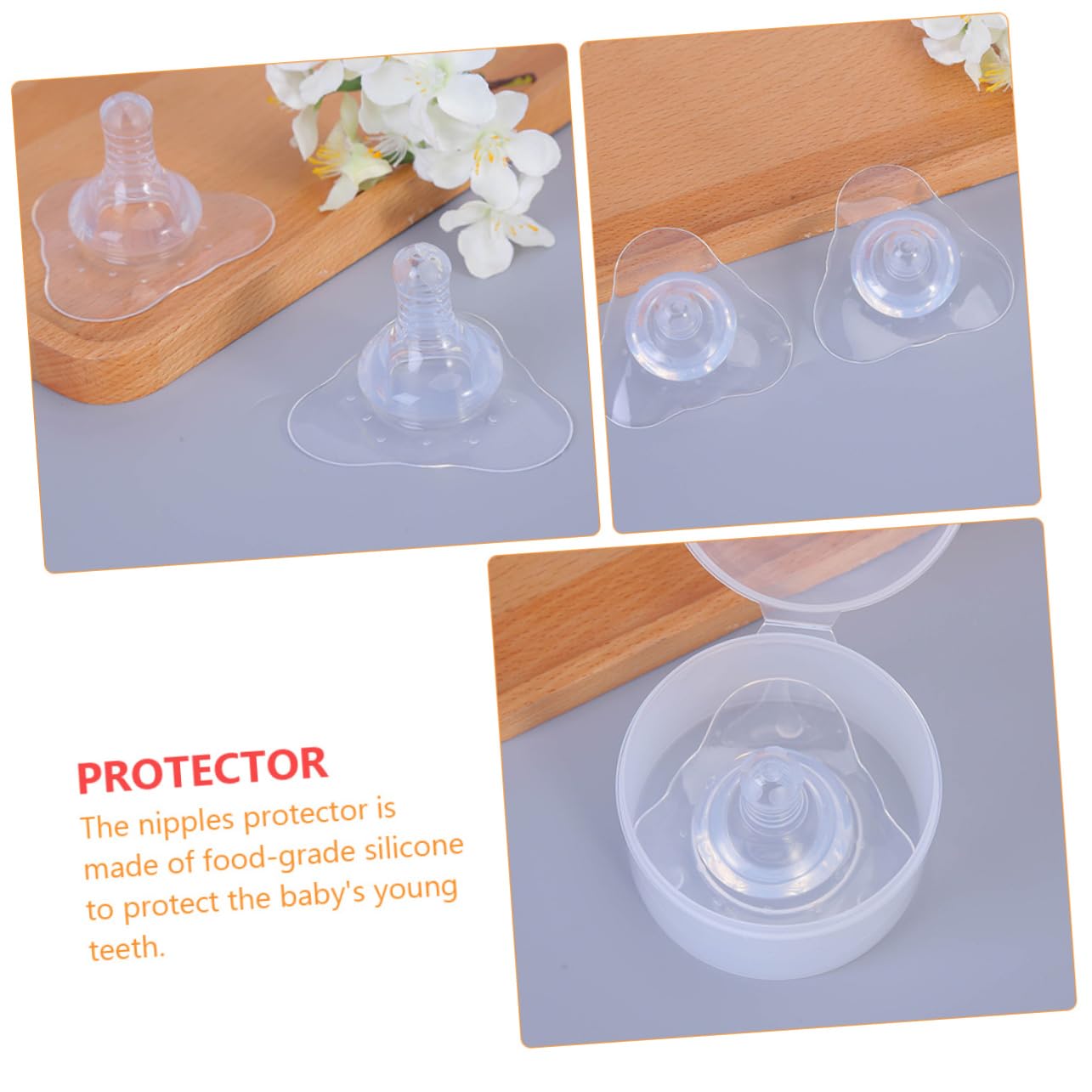 VANZACK 2Pcs Silicone Nipples Protector Set Breastfeeding Shield Covers for Nursing Comfort Protection Food Grade Silicone Convenient Storage Easy Cleaning