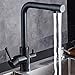 GKEKWMX Hochdruck Küchenarmatur, Wasserhahn für Küche, Schwarzer Küchenhahn, antike Messing-Küchenfilter-Armaturenarmaturen, Küchen-Waschbecken-Mischern, Wasser gereinigter Wasserhahn (Color : Noir)