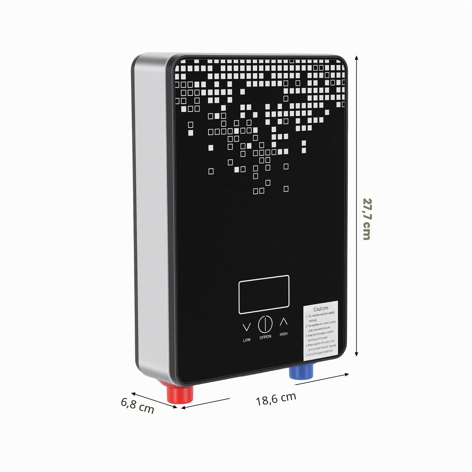Chauffe-eau électrique 6500 W, chauffe-eau électrique avec écran LED, température réglable, température réglable, étanche IPX24, chauffe-eau, avec douchette à main, pour salle de bain et douche