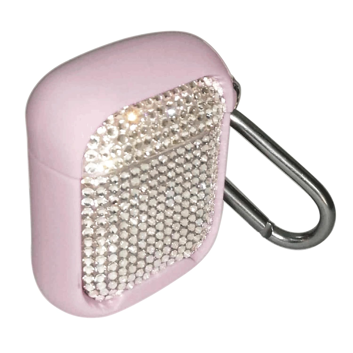 Bling Rhinestone Case for AirPods with Metal Keychain,High Quality Hand Glued Diamond Soft Silicone+Hard PC Protective Cover, Compatible with Apple AirPods 2nd/1st Generation Charging Case