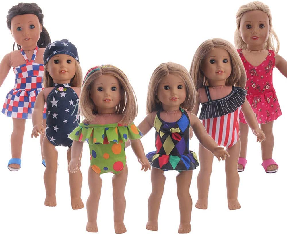 GIVBRO Puppen Badeanzug Set Für 46 Cm Puppen - Badekappe & Badeoutfit