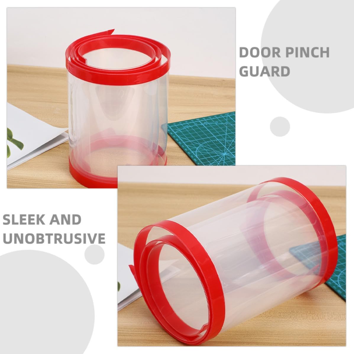 Zerodeko Self-Adhesive Door Pinch Protector Guard, Heavy Duty Pp Material, Prevents Finger Injuries, Longterm Use Without Deformation, for Doors in Kindergartens and Schools