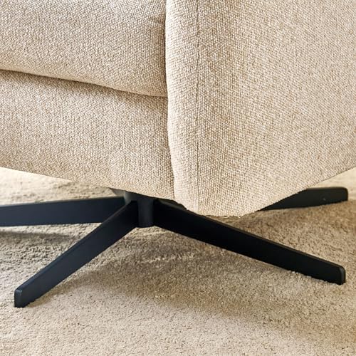 Image of Home Centre | Clair Fabric Swivel Accent Chair with Cushion | Accent Chair for Living Room | Metal | Beige | 1 Year Warranty