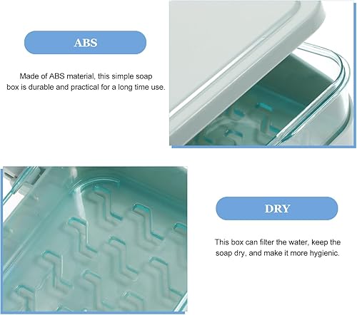 Miniatura 4 de DOITOOL Soporte de jabón abatible con tapa de drenaje, contenedor compacto de barra de jabón de 5 x 3 pulgadas para baño, cocina, caja de ahorro de
