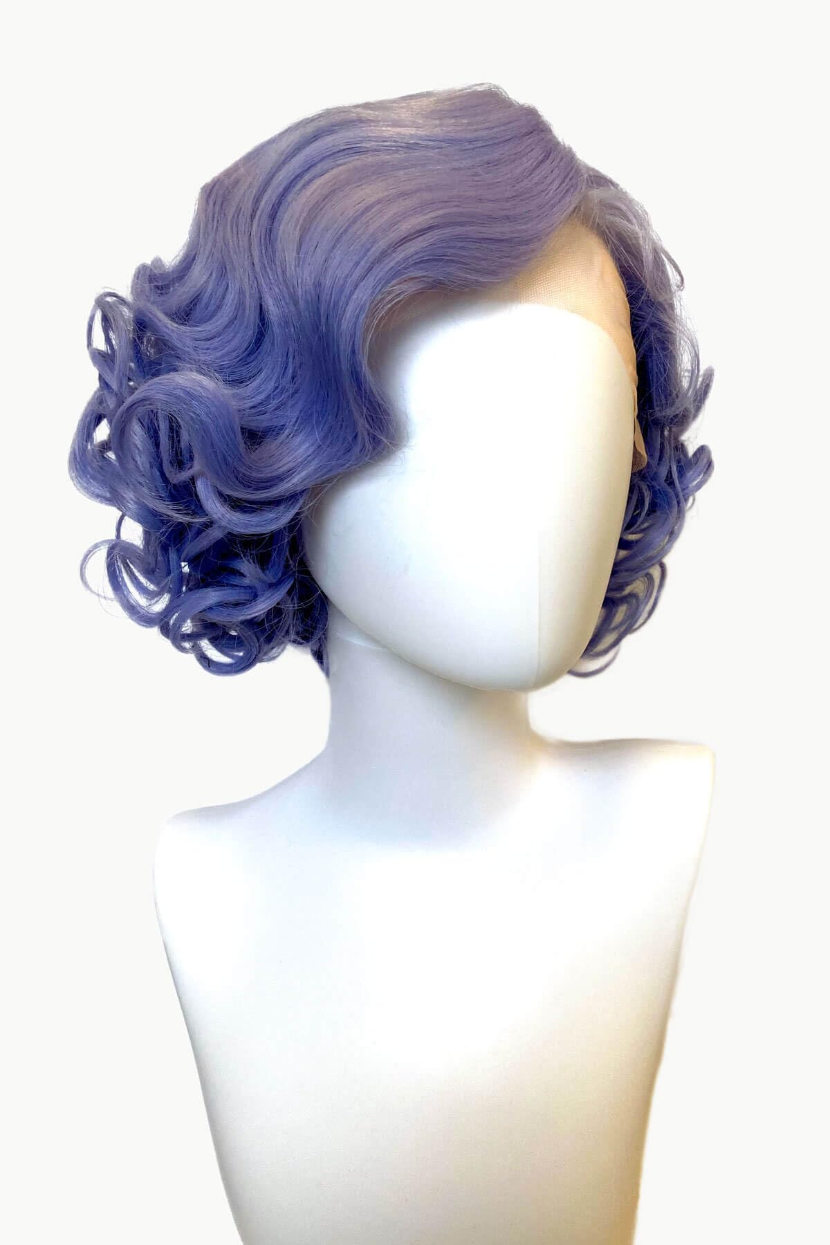 Perruque pin-up bleue avec tulle frontal réaliste #T3925 - 3