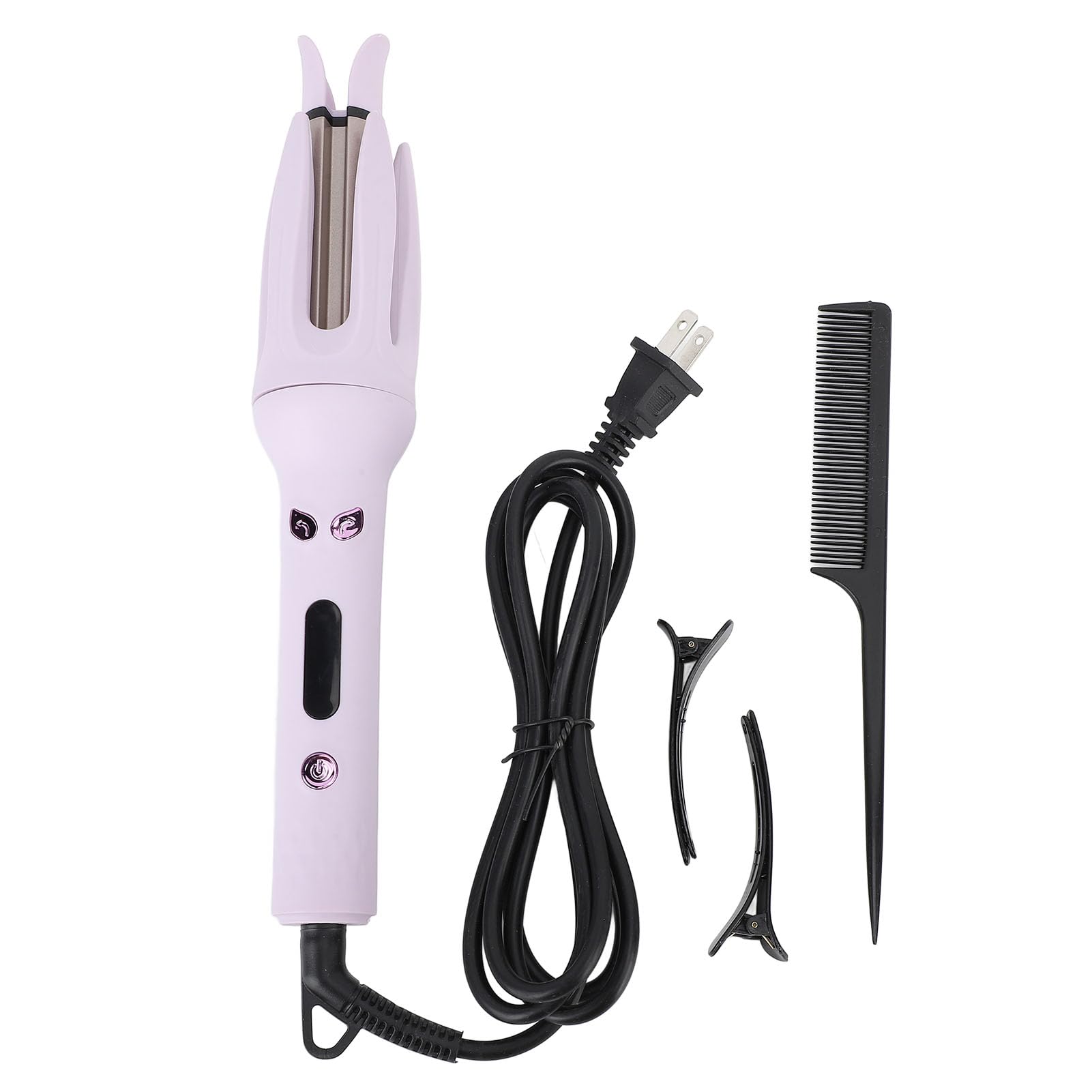 ZJchao Automatic Curling Iron Rotating Adjustable Temperature 1.1in Large Wave Anti Scald Automatic Hair Curler Curling Iron Thermal Brush Curlers Portable Auto Hair Curling Iron Wand