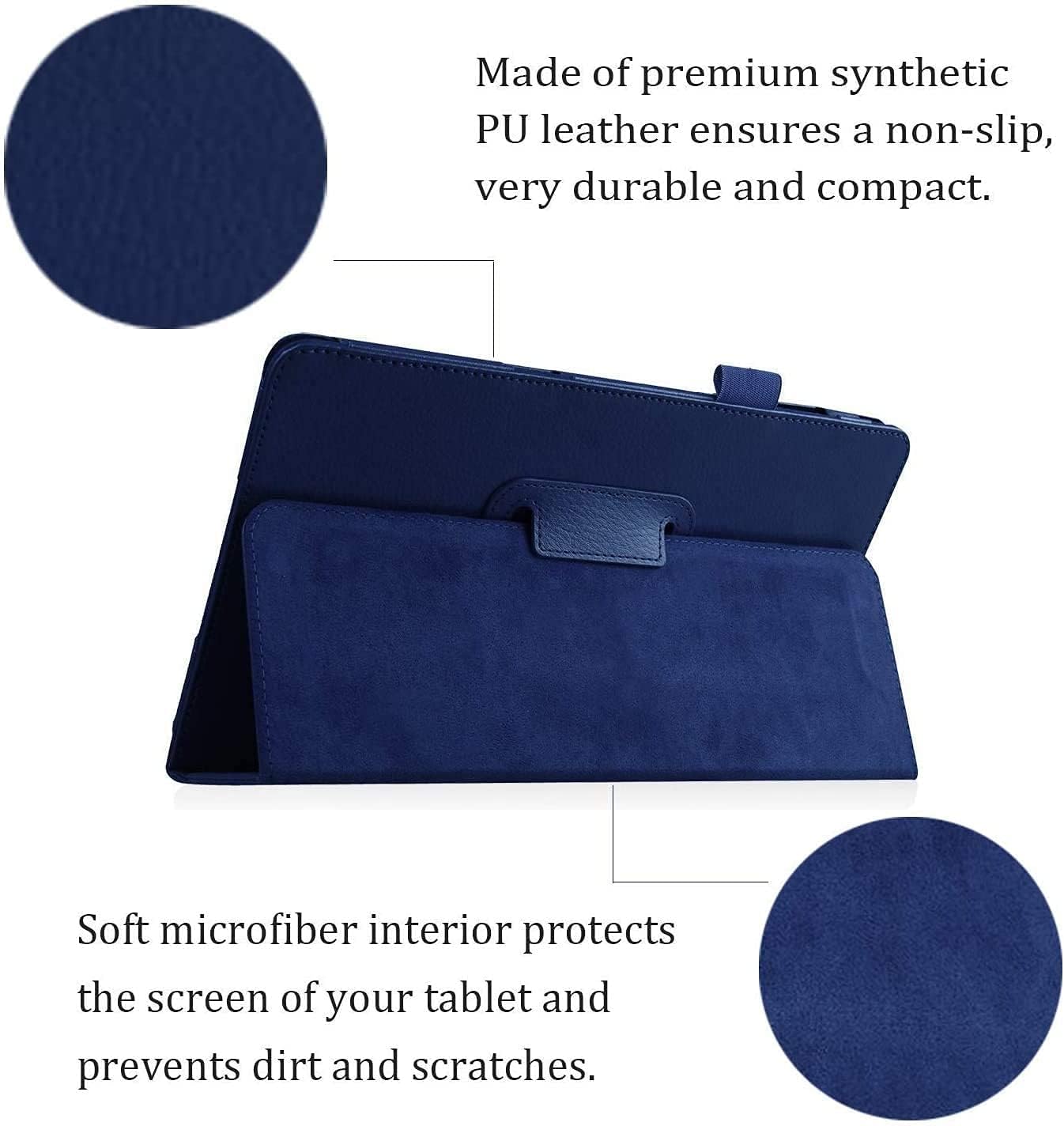 Case for Onn 11'' Core Tablet Case (2026 Model), PU Leather Protective Case [Family Case for Kids] Cover (Blue) image 4