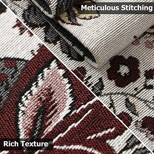 Image of HOKIPO Cotton Jacquard Dining Table Mat, Set Of 4 Placemats (12X18 In) (In-530-D4*4), White