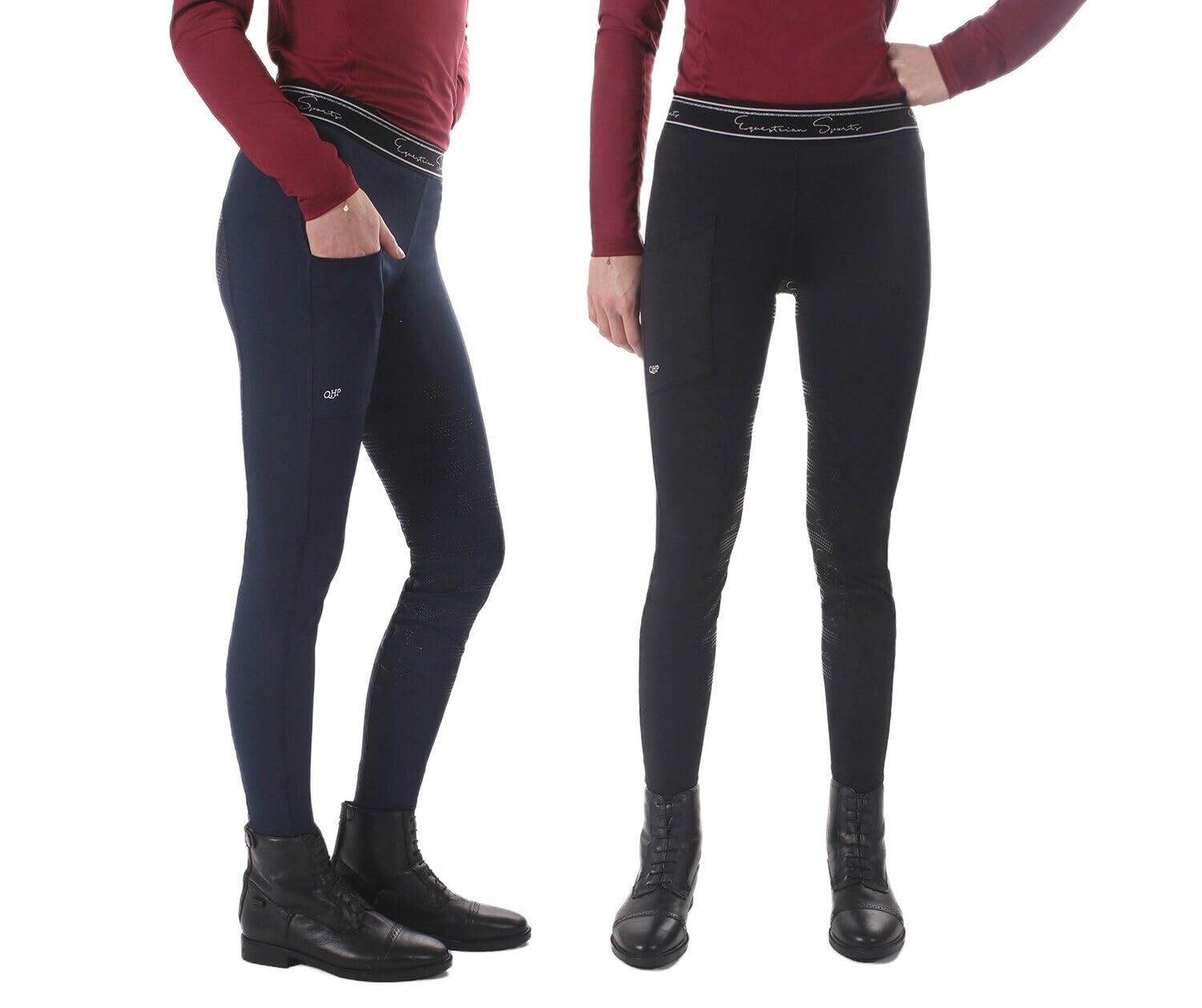 NETPROSHOP Damen Schlüpf Reithose Arden Tights Leggings Vollbesatz Gr. 34-44 Handytasche