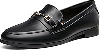 DREAMPAIRS Women's Penny Loafers - Comfortable Faux Leather Flats with Slip-Resistant Sole & Metallic Accents