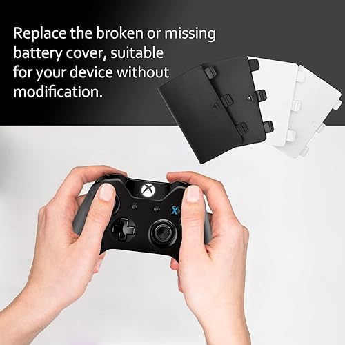 Miniatura 5 de KELIFANG Cubierta de batería de repuesto compatible con Xbox One, One S, One X, parte trasera de reparación de la carcasa de la batería compatible
