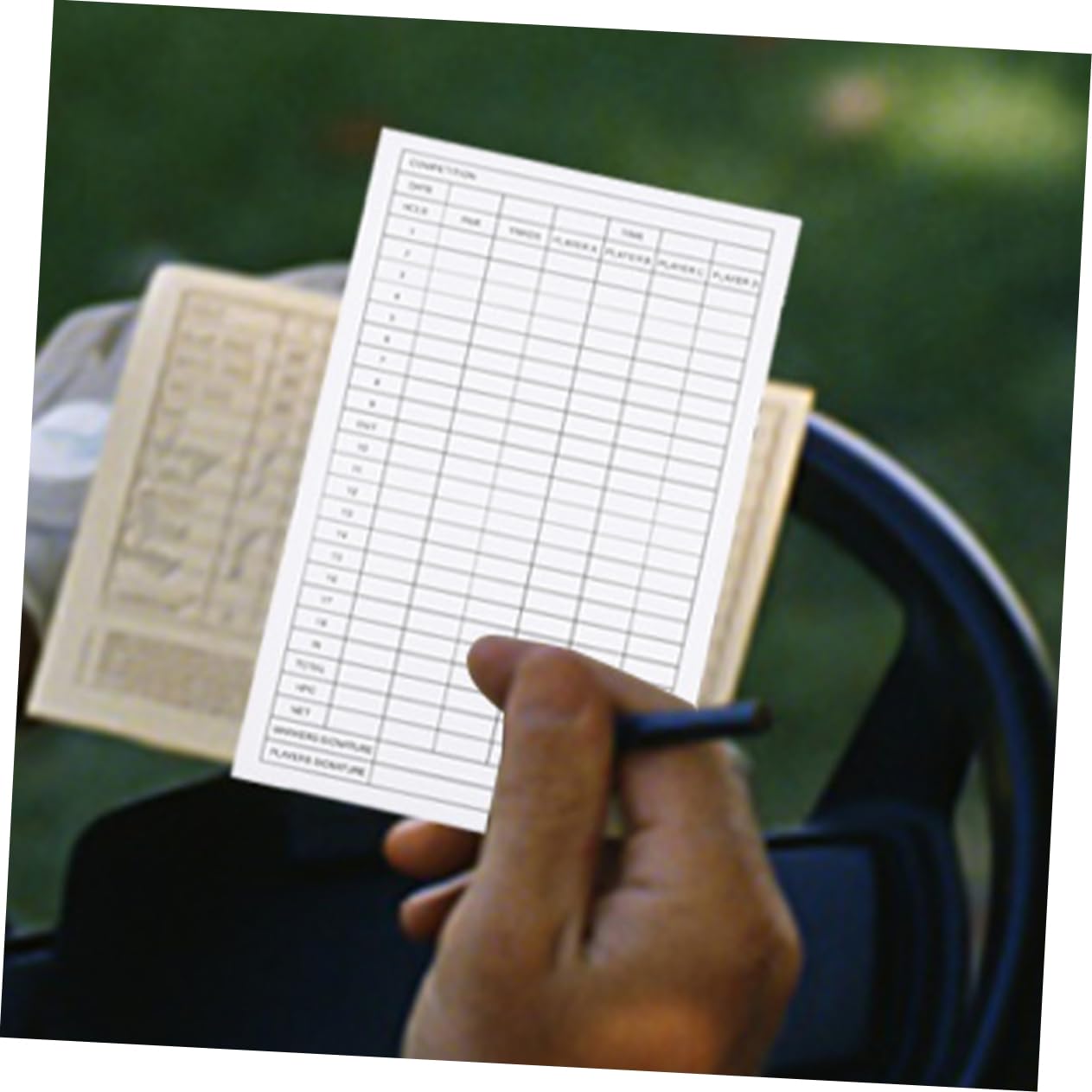 GOOHOCHY 5pcs Golf Scorecards Coated Paper Score Cards Portable Golf Supplies Long-Term Use