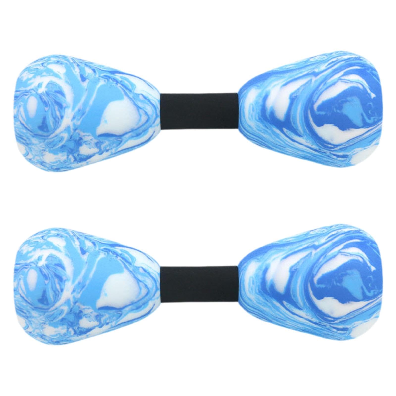 kowaku 2 Pieces Aquatic Dumbbell Swim Barbell, Portable Swim Training Water Dumbells Fitness Equipment Pool Dumbbell for Gym Pool, blue and White