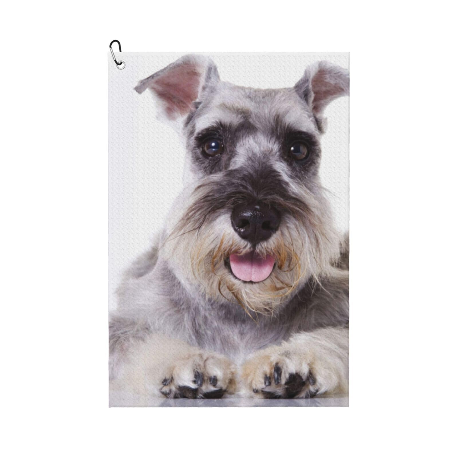 Hnnkloy Schnauzer Dog Cute, 16x24 in Portable Waffle Golf Towels with Carabiner Clip for Golf Bag