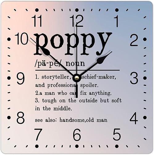 Miniatura 15 de Definición de recursos humanos Reloj de PVC con refranes inspiradores, números cuadrados, tipografía, impresión de poste de 12 pulgadas, silencioso