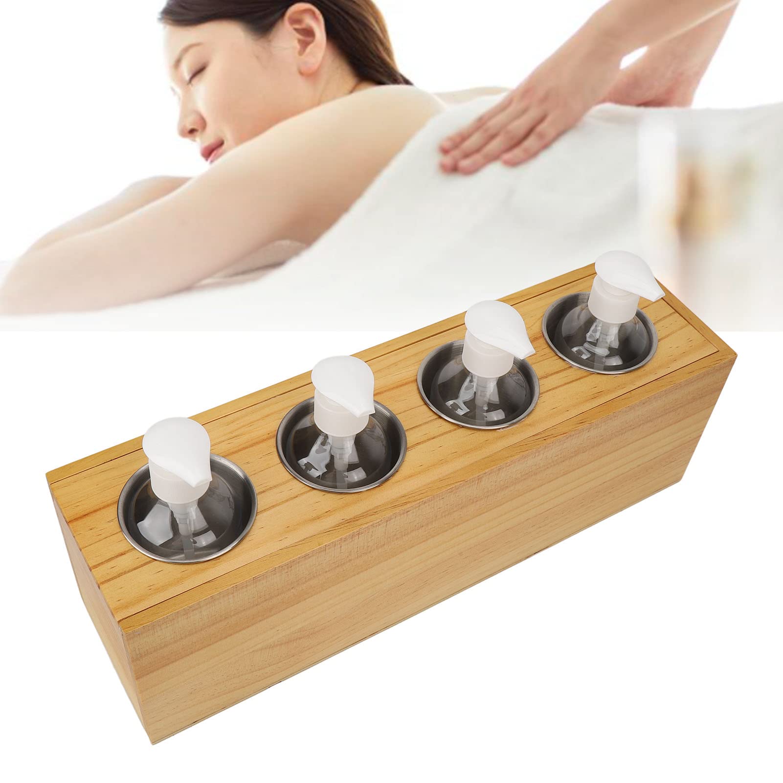Chauffe-huile électrique pour huiles de massage, 4 bouteilles à température constante, chauffage rapide, chauffe-lotion détachable, fonctionnement facile