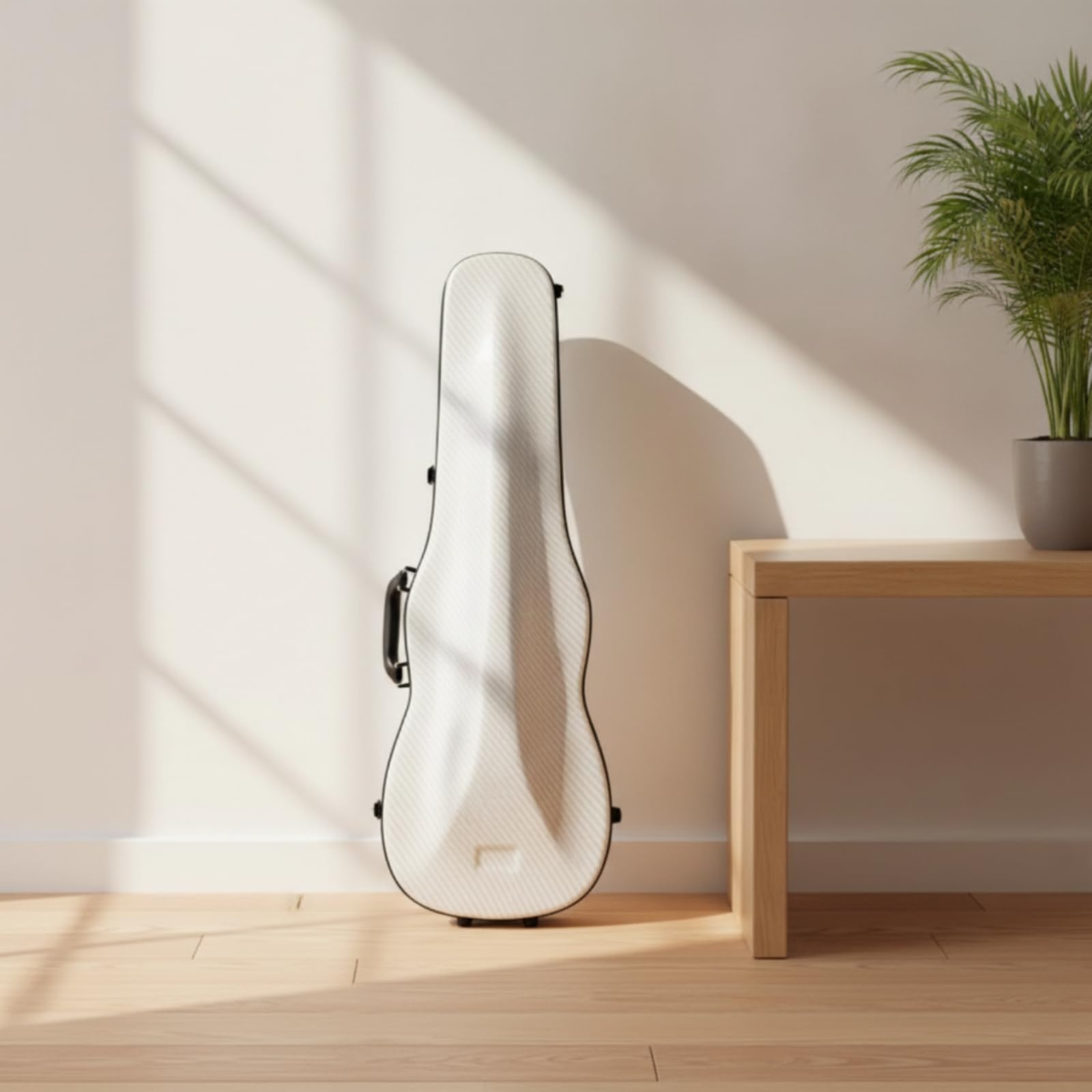Harilla Geigenkoffer Hartschale Etui Instrumentenkoffer Schutzkoffer mit Tragegriff Rucksackgurten Halsstütze Sicherem Verschluss Robuste Außenschale für, Schwarz Gestreift
