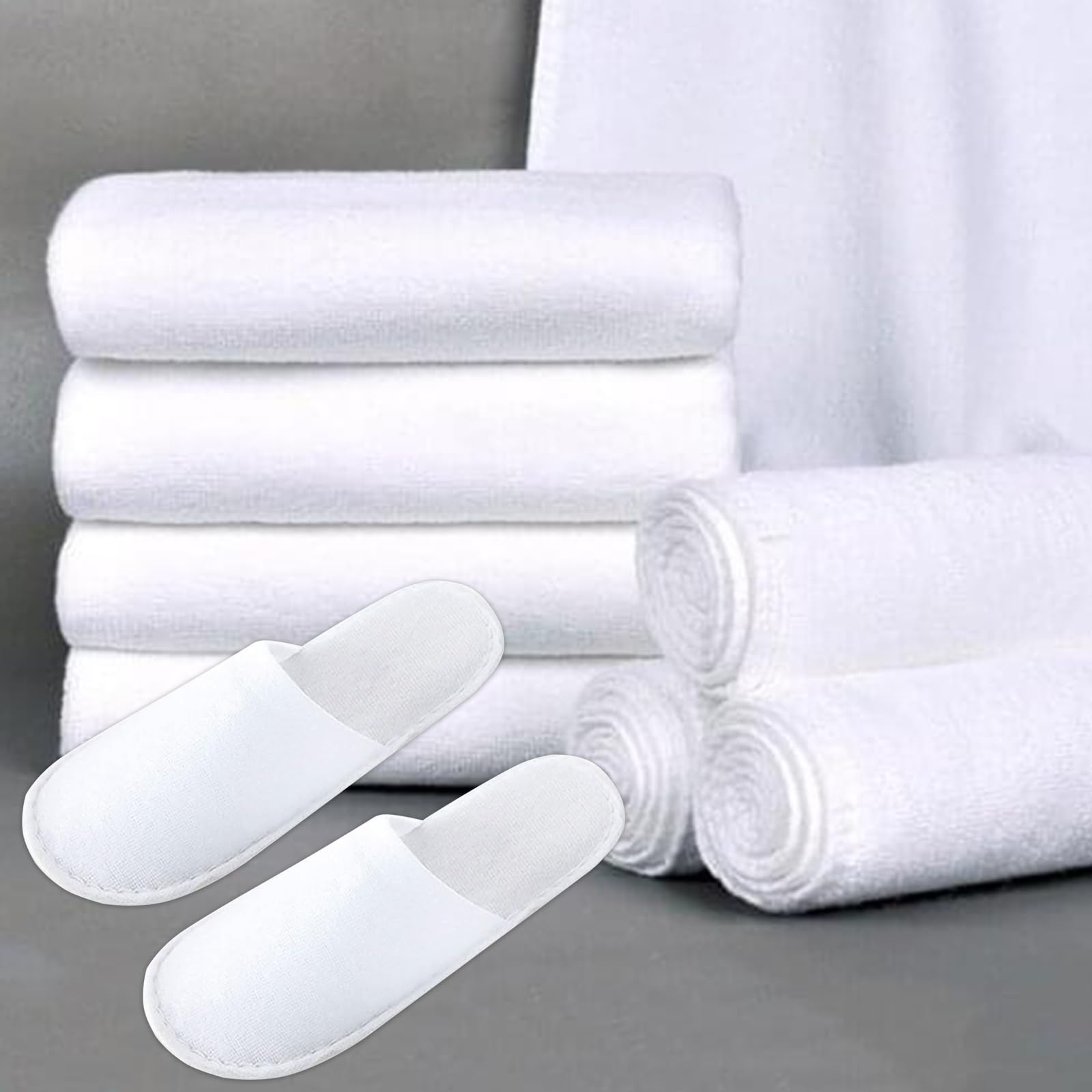 Bavooty Ciabatte Ospiti,Ciabatte da Viaggio,Pantofole Chiuse,Pantofole Ospiti,Monouso,Antiscivolo,Spugna Premium,Misura Universale,6 Paia