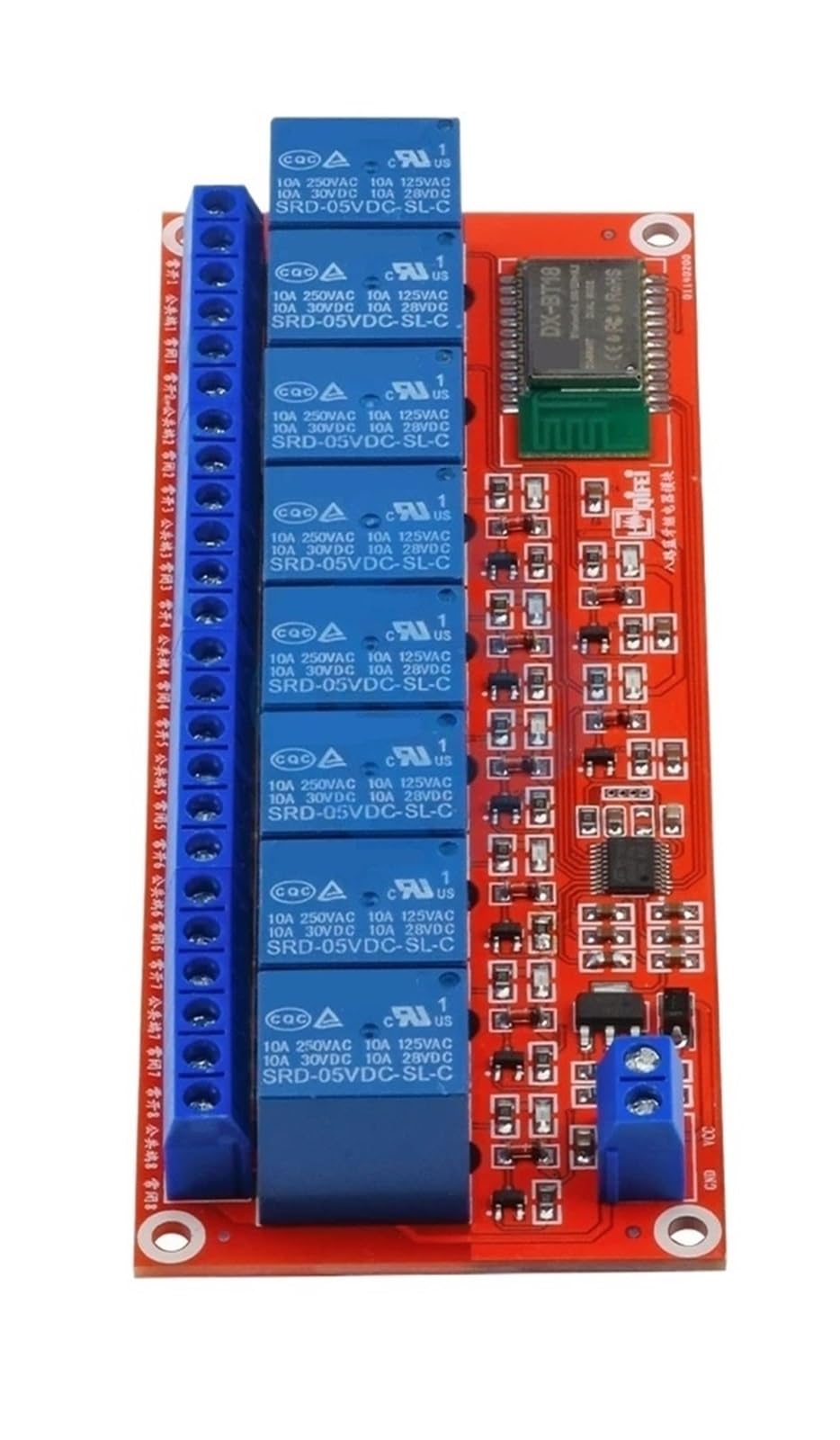 Module Relais Bluetooth 5V 8 canaux pour commande par smartphone AC 250V