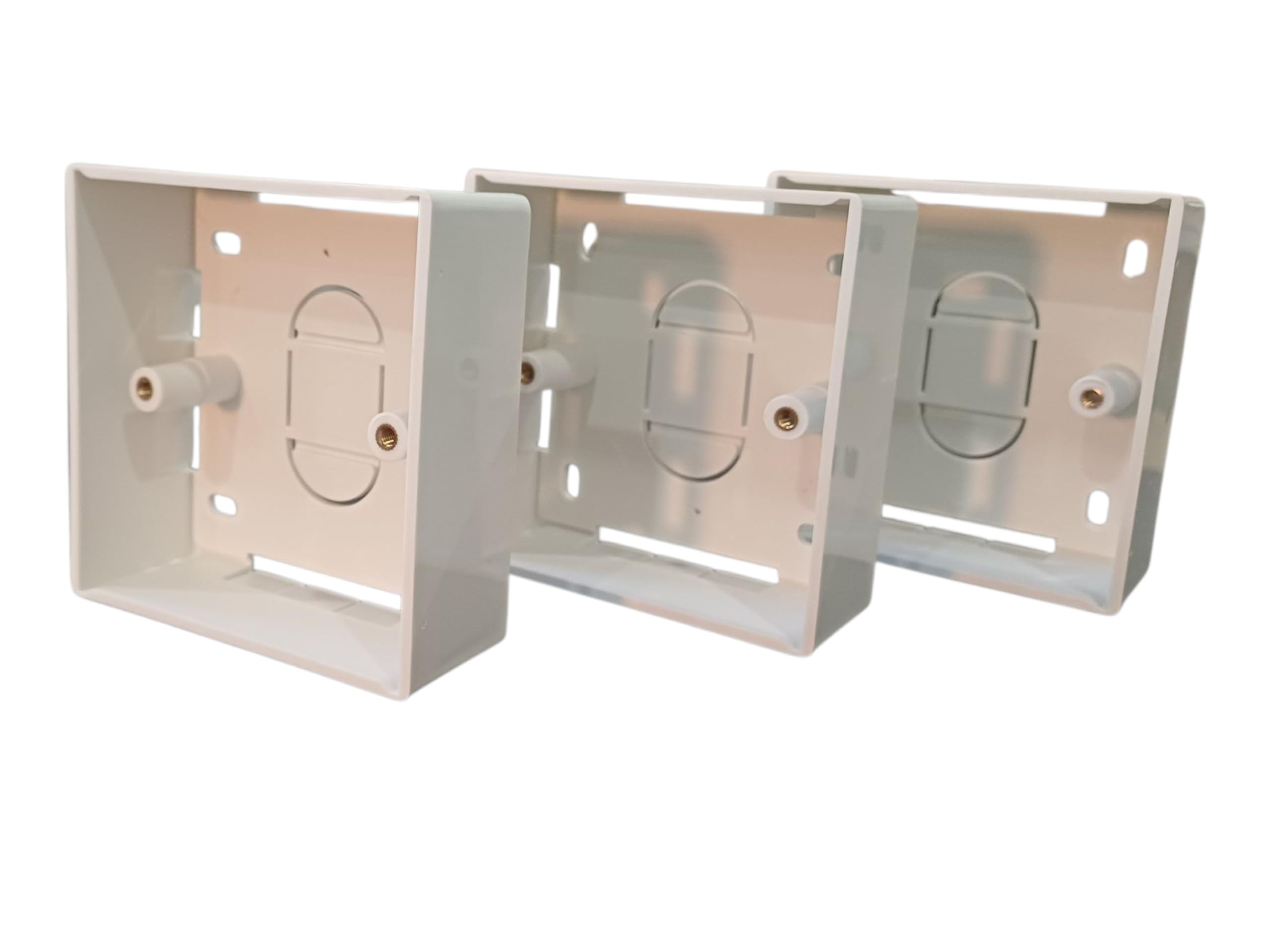 1 Gang 32mm Surface Mounted Electrical Pattress Box, Wall Mounted Outlet Box for RJ-45, USB, Audio/Video, White (3 Pack)