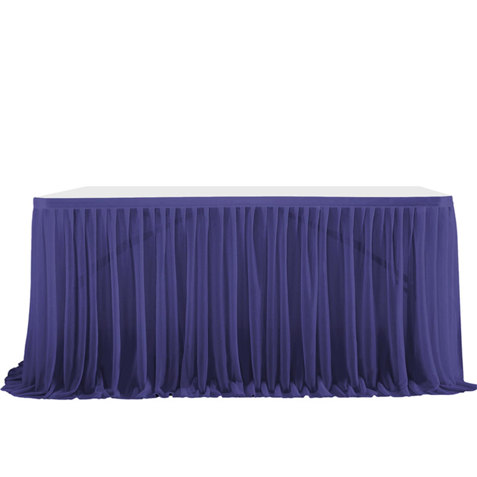 Highdi Tulle Table Skirt for Parties Rectangular Table, Fluffy Tulle Desk Gauze for Wedding Parties Birthday Parties and Home Cake Table Décor (9FT/275x77cm,navy blue)