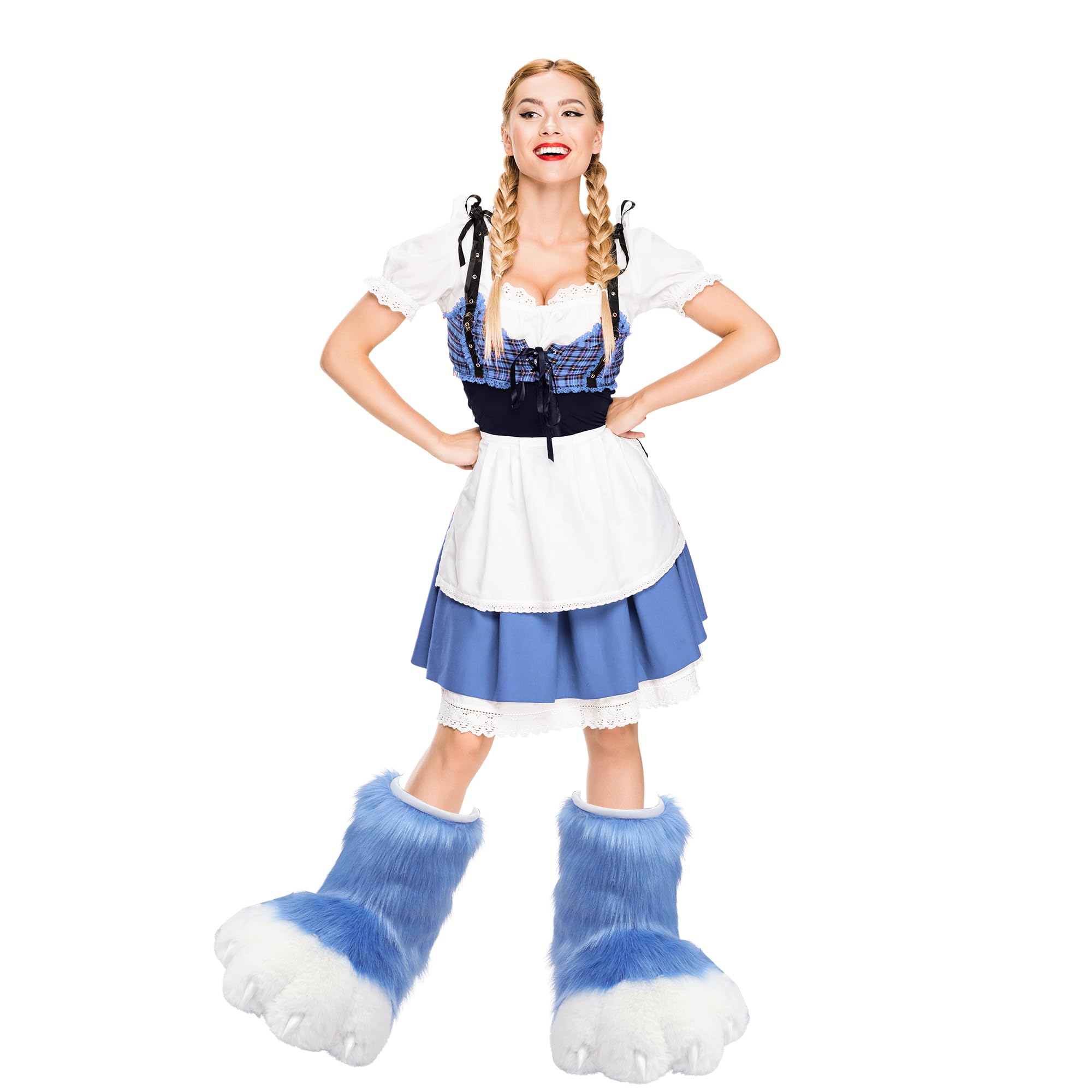 ZFKJERS Cosplay Animal Cat Plastic Claws for Fursuit Feet Paw Shoes Furry Paw Slippers Adults Costume Accessories Set (Blue) - Image 4