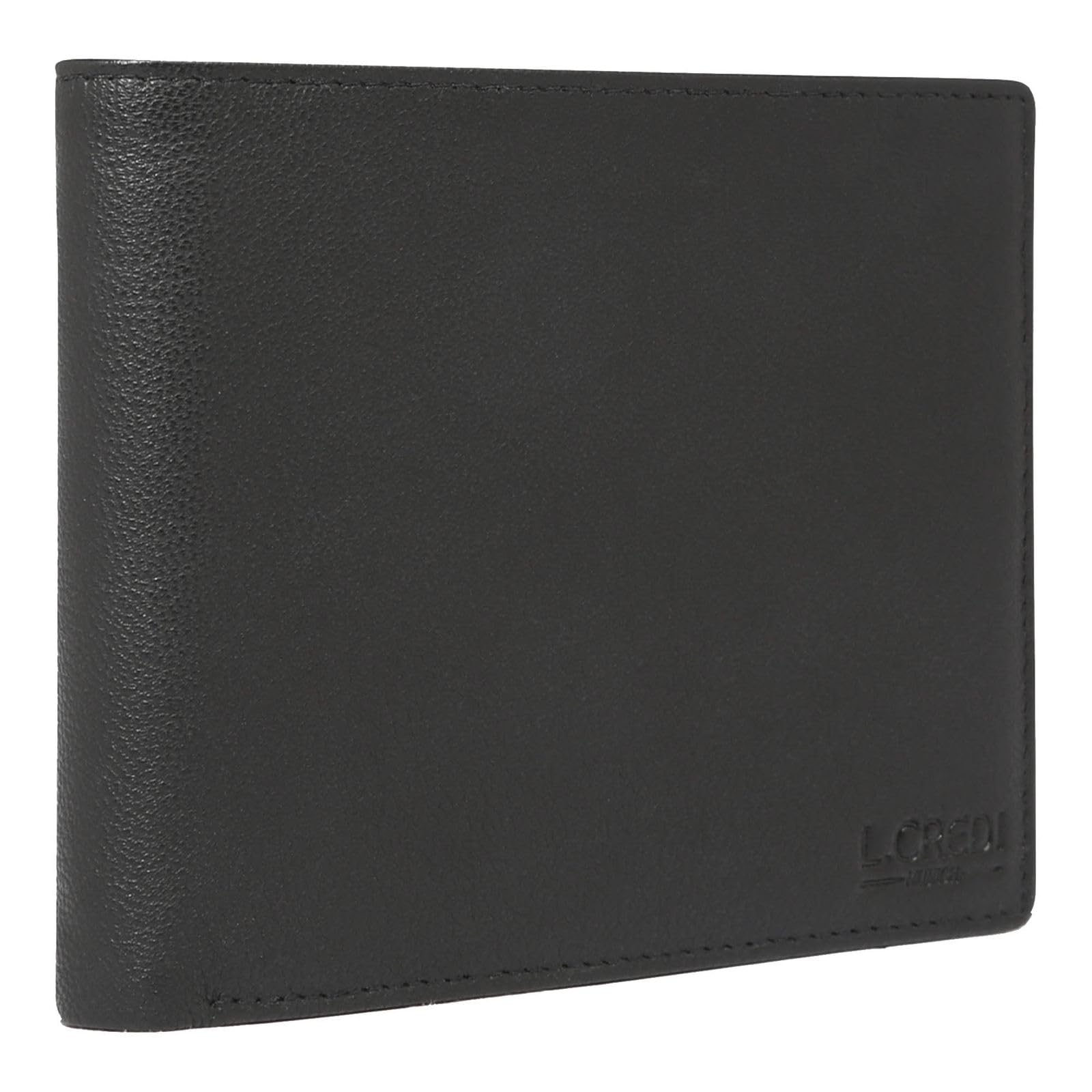 L.Credi Cuero Monedero George Wallet Black Negro